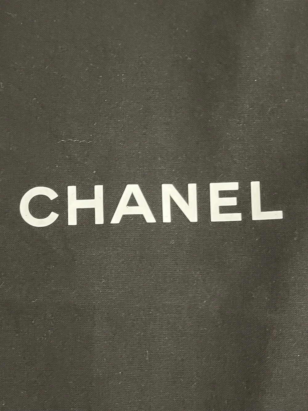 CHANEL Pair of Black Fabric Dust Bags with CHANEL white printed Logo